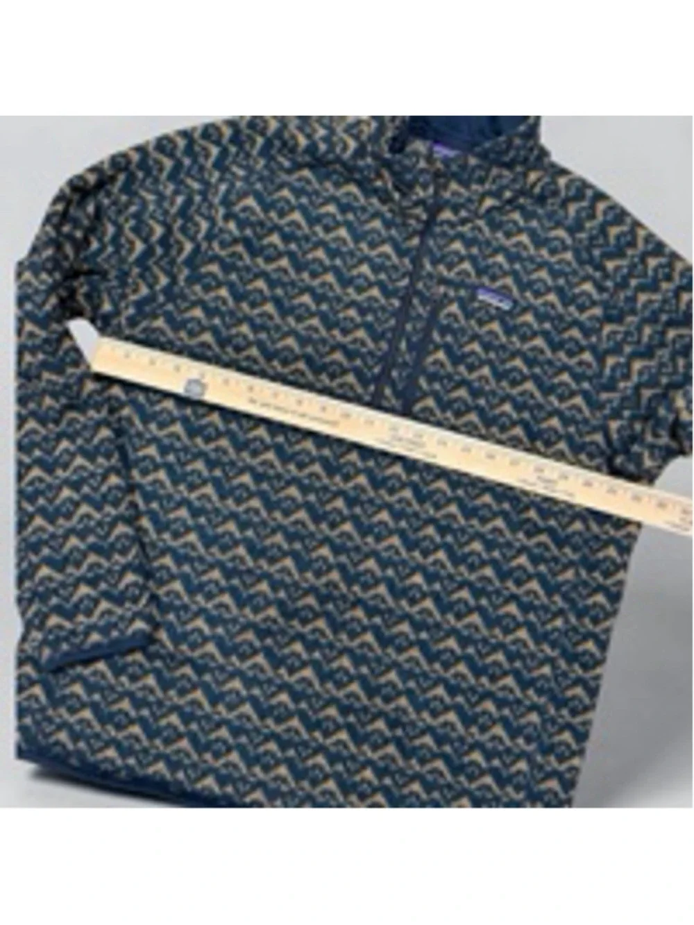 Patagonia Men's Fleece Quarter Zip Sweater XL Blue Beige Pattern